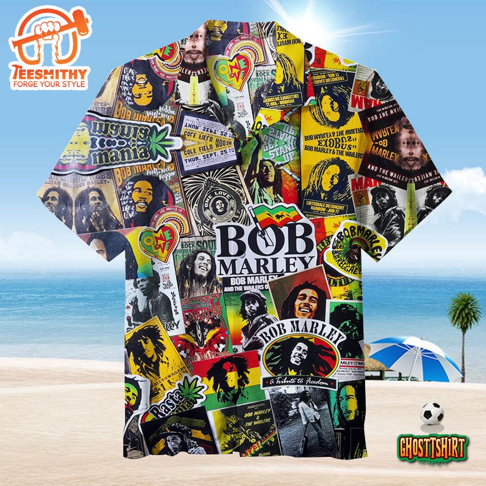 Bob Marley Reggae Legend Collage Hawaiian Aloha Shirts