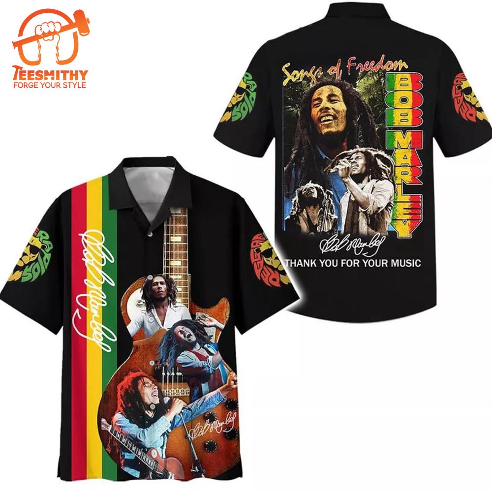 Bob Marley Thank You For Your Music Hawaiian Aloha Shirts