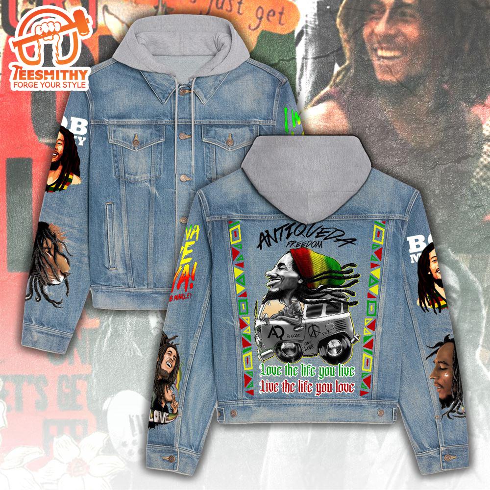 Bob Marley Women’s Gift Christmas Denim Hood Jacket For Fans