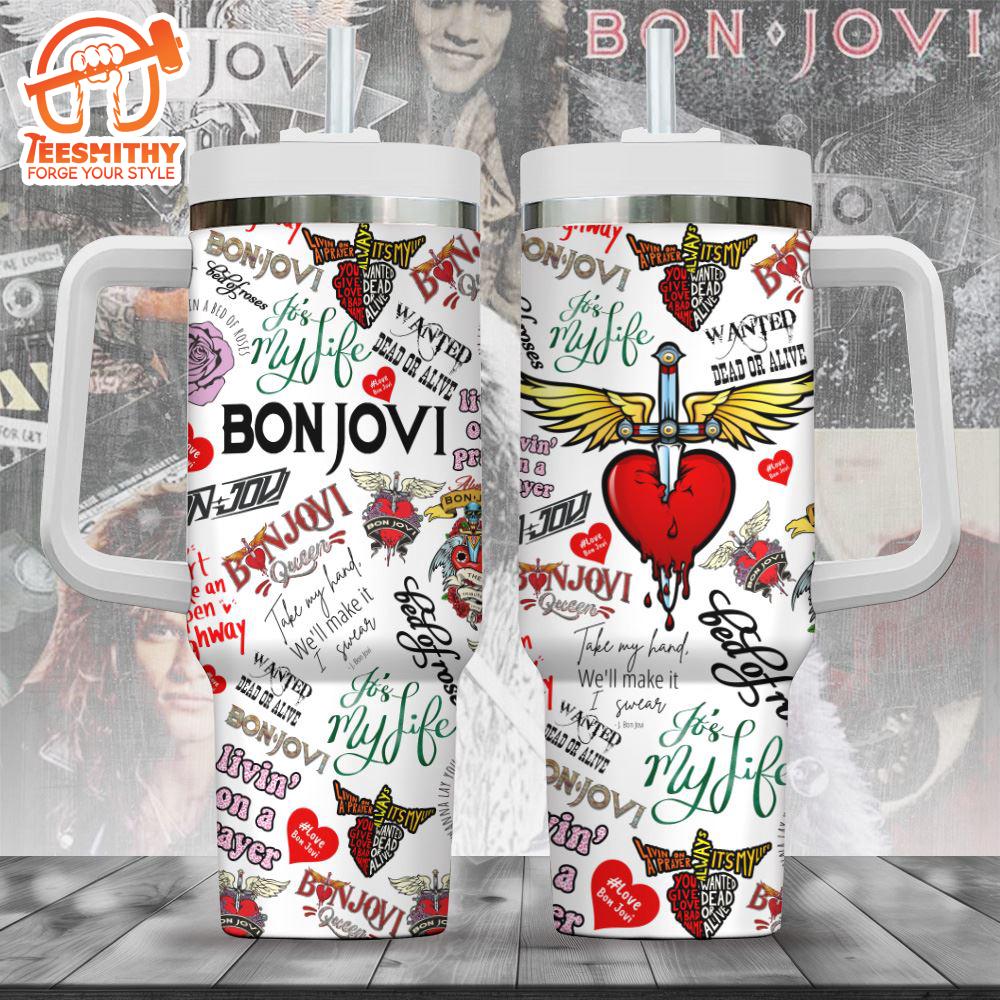 Bon Jovi 40oz Stanley Tumbler For Fan Gift Christmas