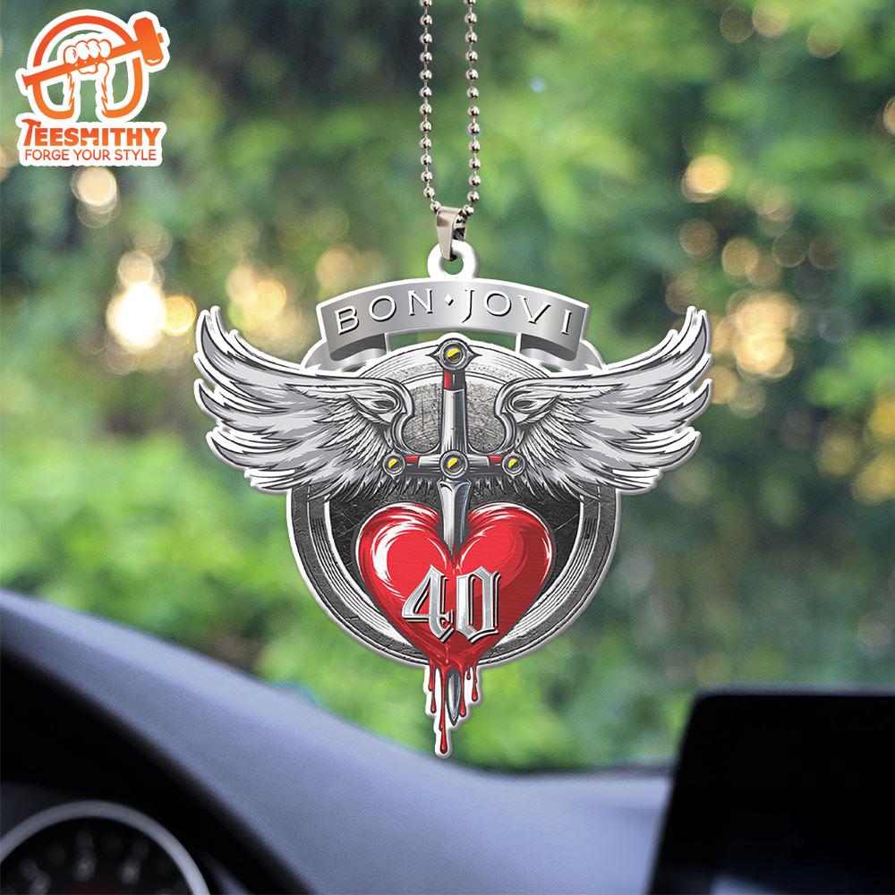 Bon Jovi Custom Shape 2-sided Acrylic Car Ornament Gift For Xmas