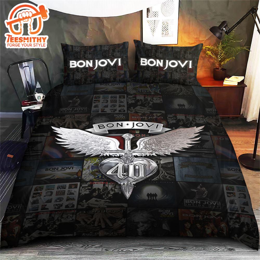 Bon Jovi Music Black Bedding Set