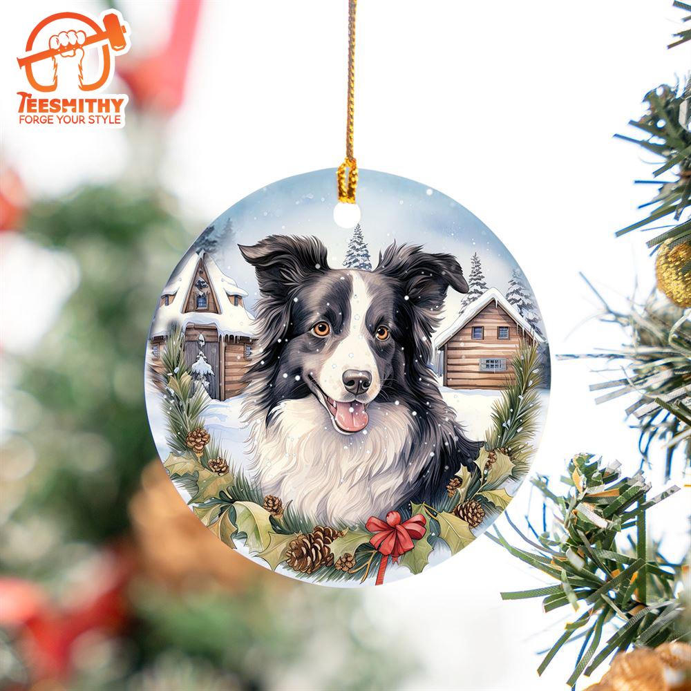 Christmas 2024  Border Collie Ceramic Ornament