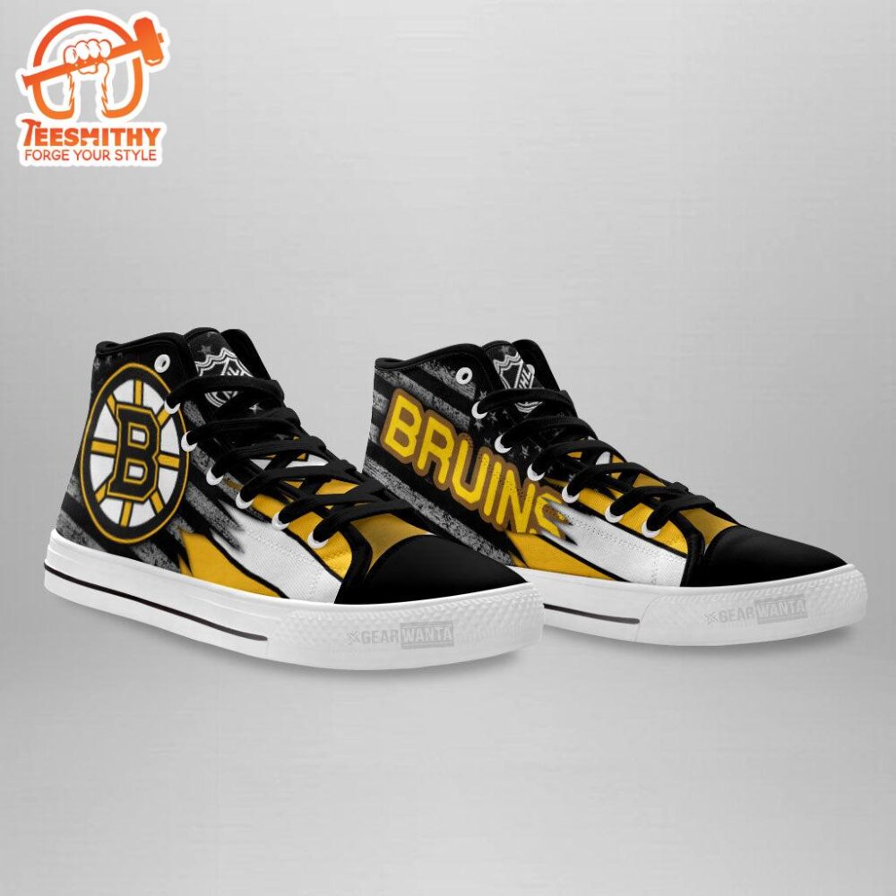 Boston Bruins High Top Shoes Custom American Flag Sneakers