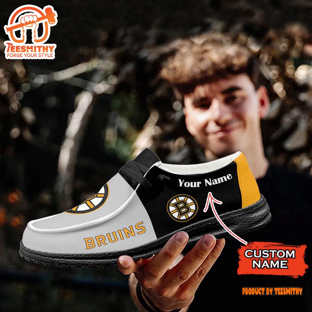 Boston Bruins NHL Hey Dude Shoes Custom Name Perfect Gift