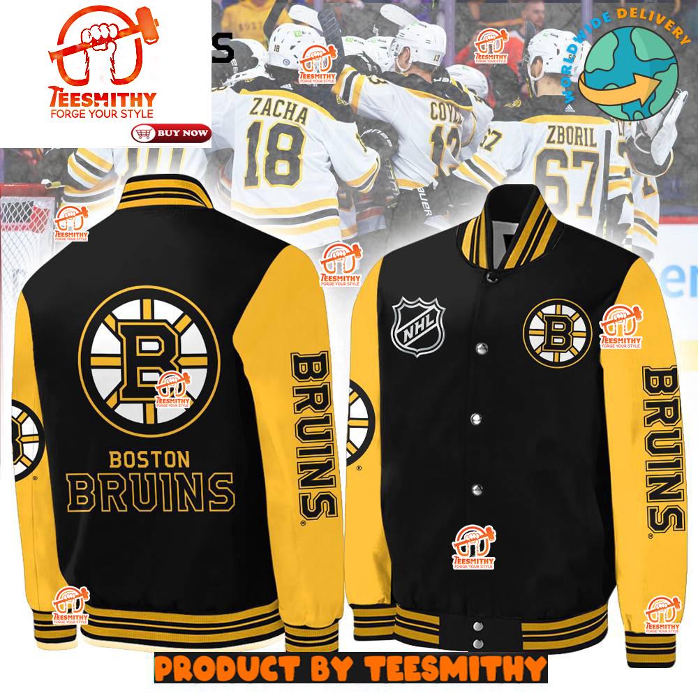 Boston Bruins NHL Team Baseball Jacket