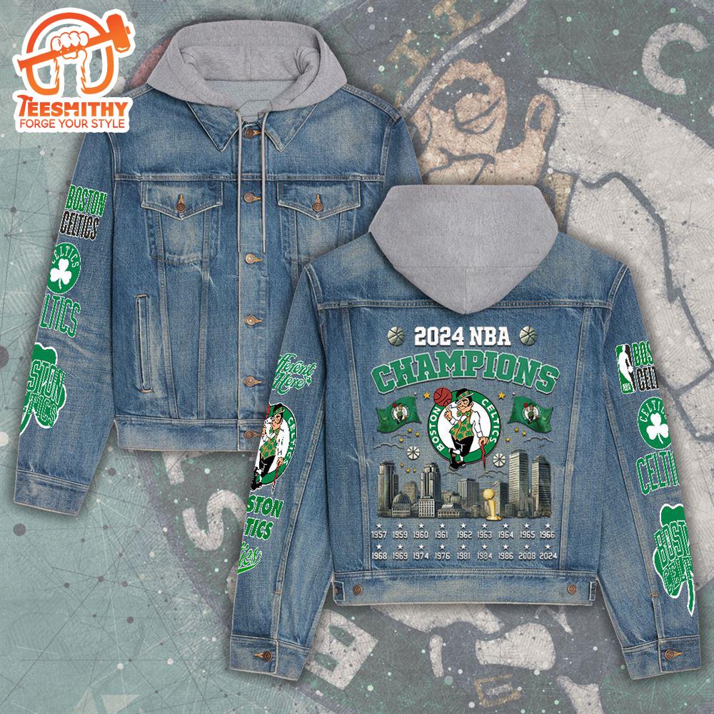 Boston Celtics Women’s Gift Christmas Denim Hood Jacket For Fans