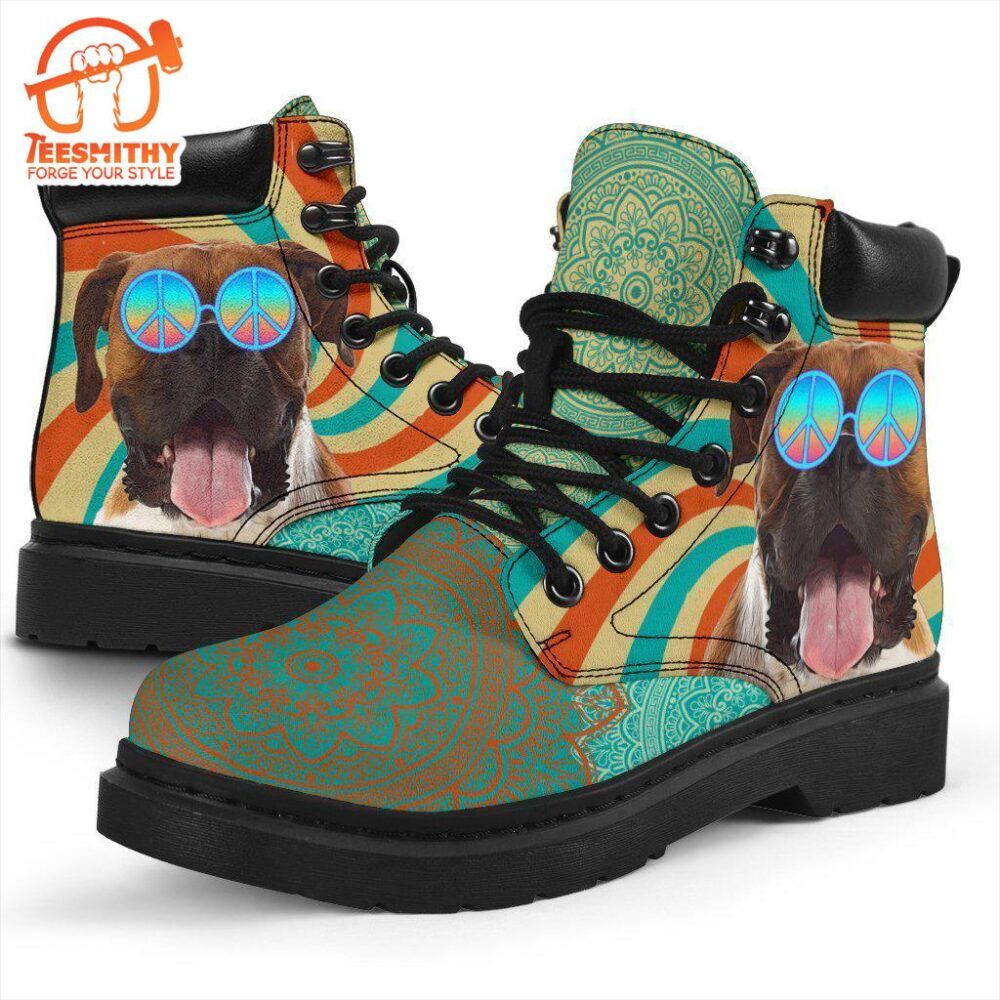 Boxer Boots Funny Hippie Style Shoes