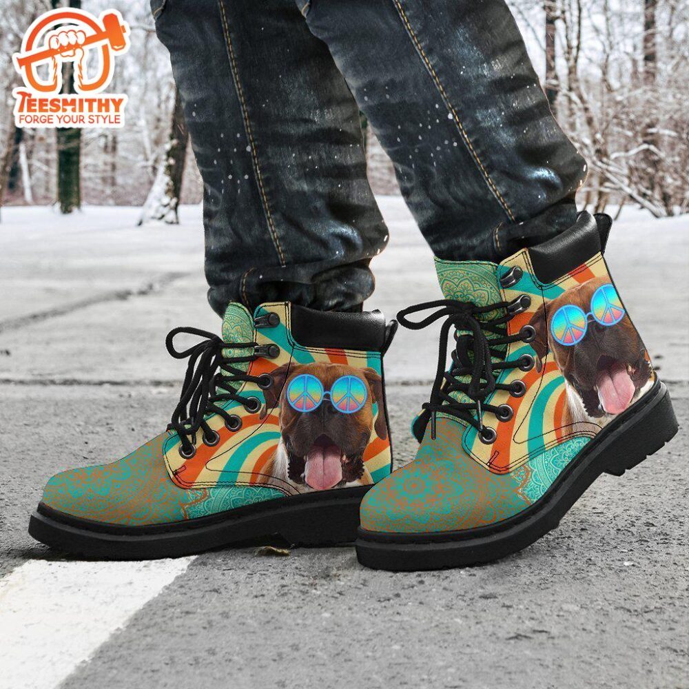 Boxer Boots Funny Hippie Style Shoes