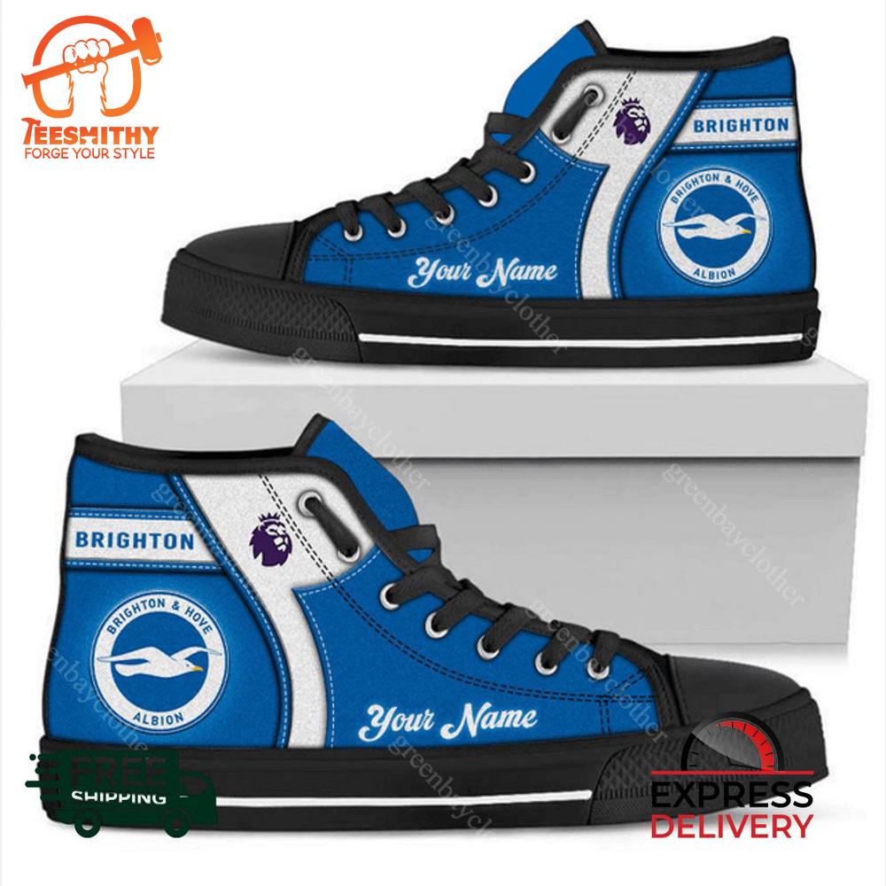 Brighton And Hove Albion F.C Personalzied High Top Canvas Shoes