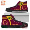 Brisbane Broncos NRL Personalized High Top Canvas Shoes