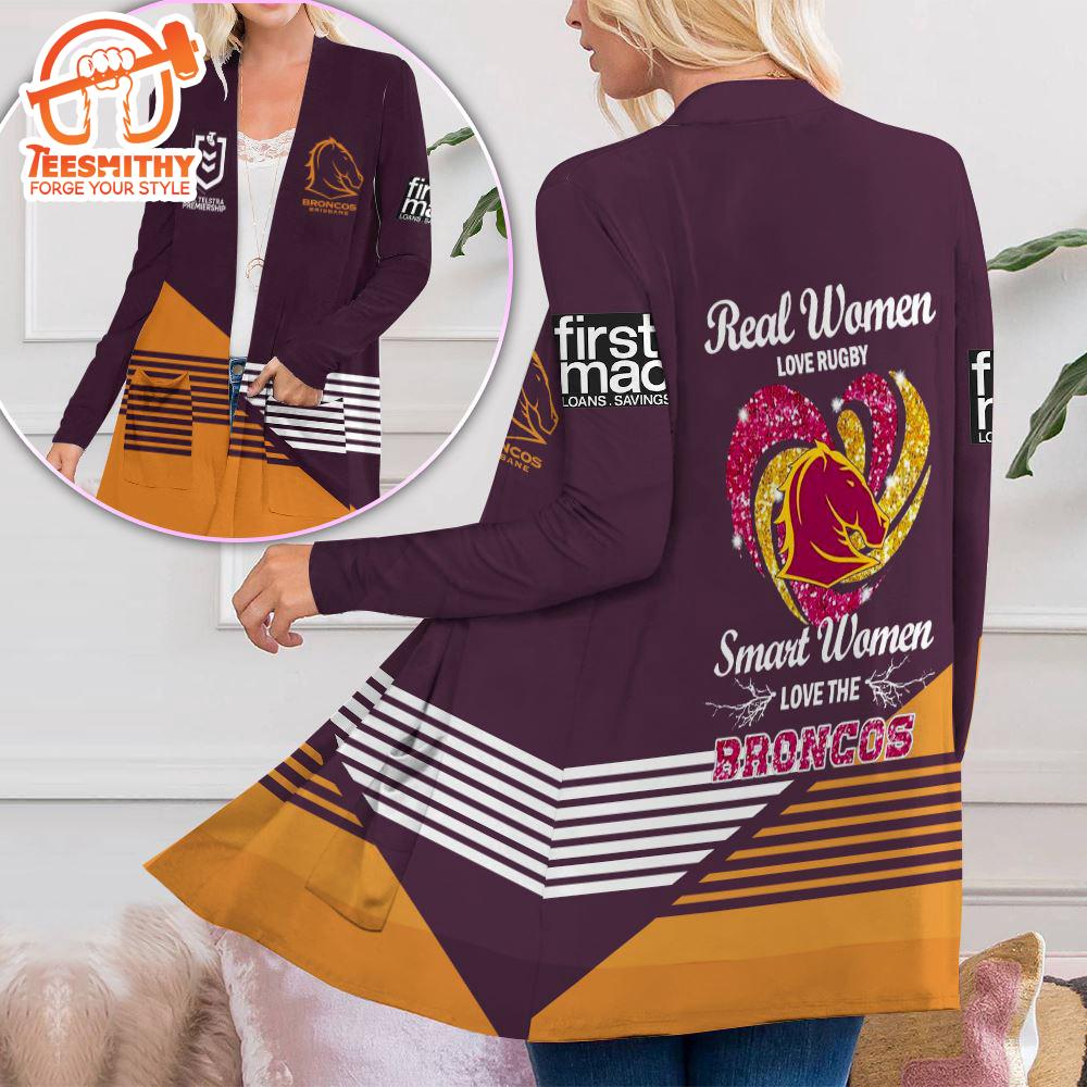 Brisbane Broncos Women’s Patch Pocket Cardigan For Fans