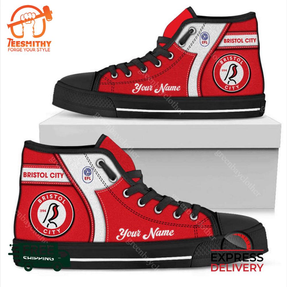 Bristol City Personalzied High Top Canvas Shoes