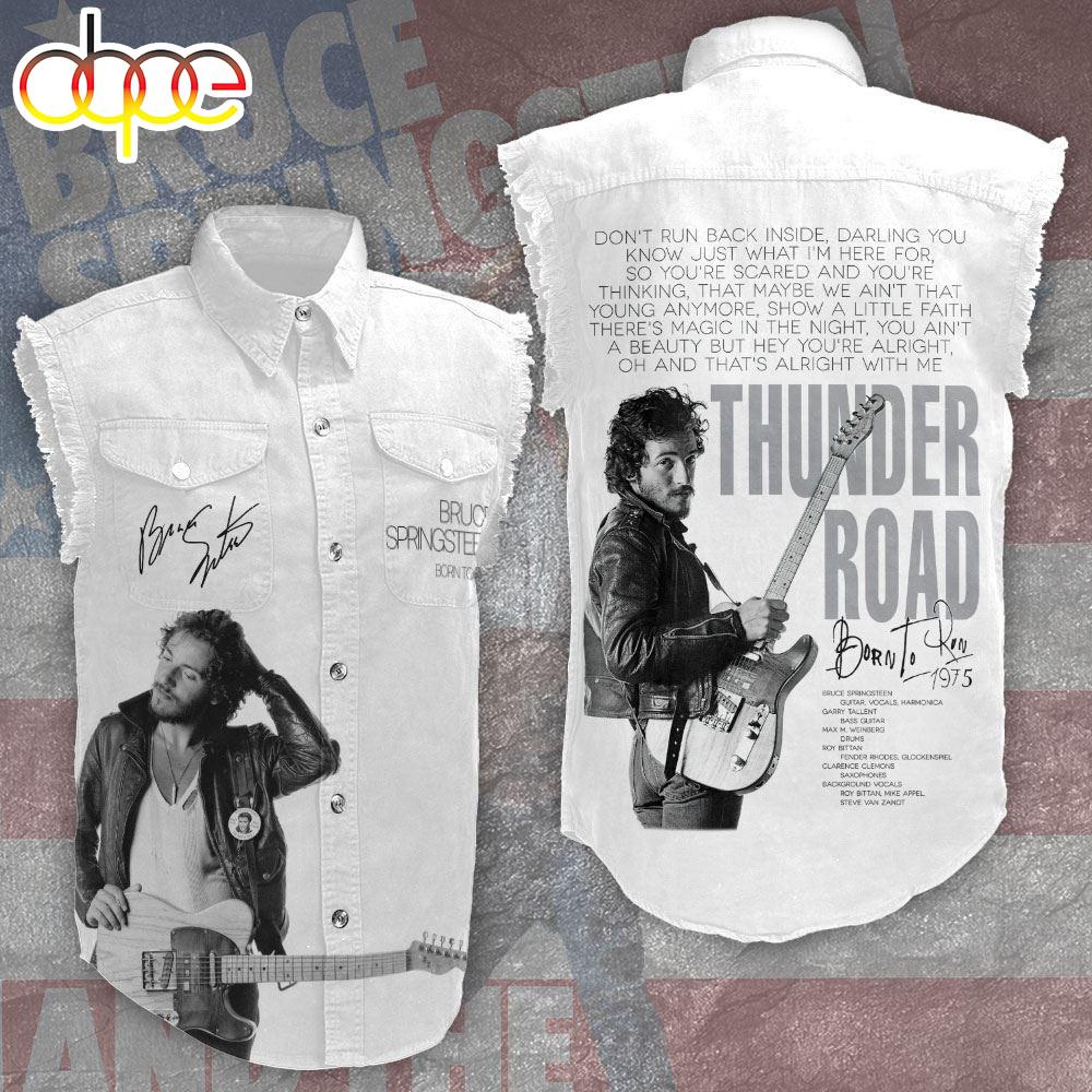 Bruce Springsteen 3D Sleeveless Denim Shirt For Men And Women