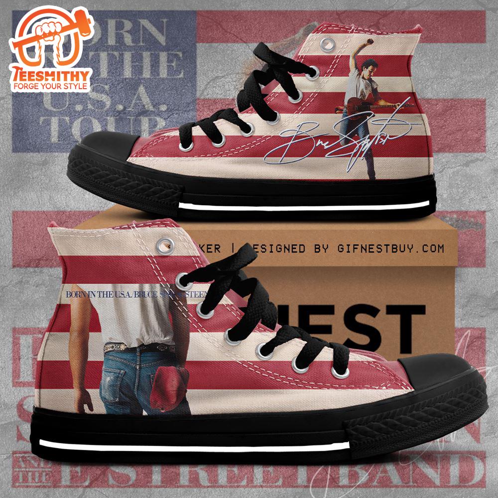 Bruce Springsteen Born In The Usa, Bruce Springsteen High Top Canvas Shoes