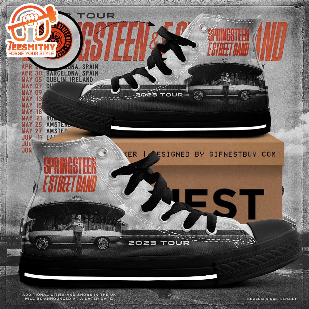 Bruce Springsteen E Street Band 2023 Tour, Bruce Springsteen High Top Canvas Shoes