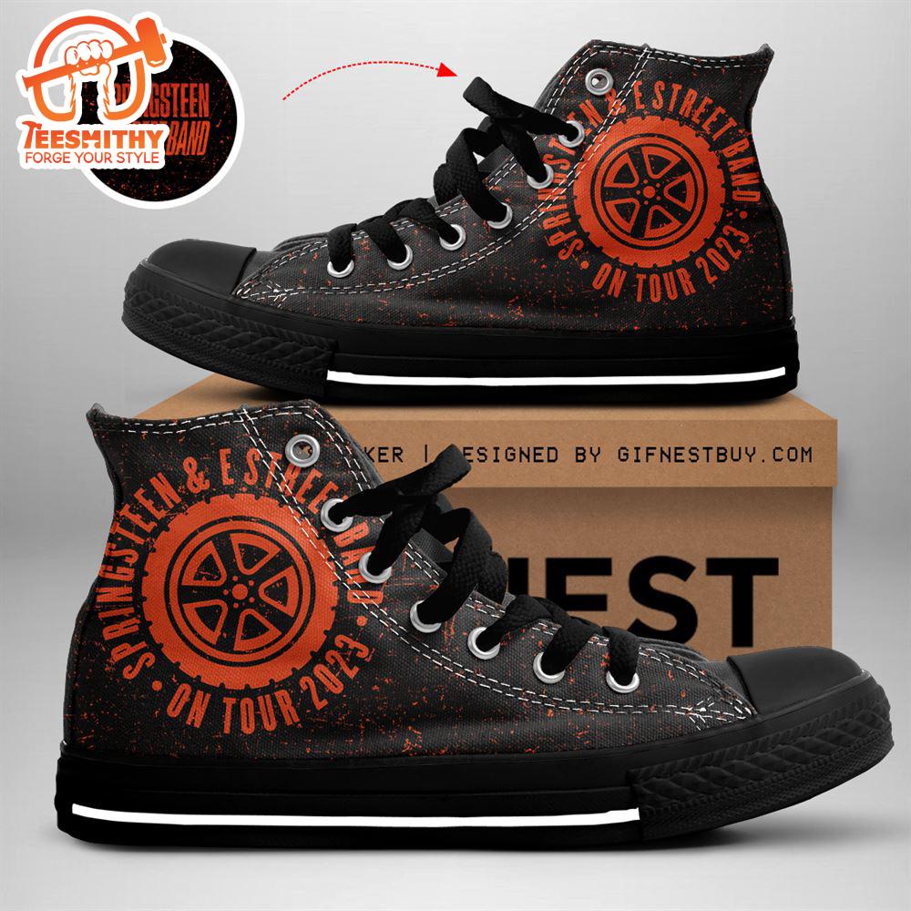 Bruce Springsteen E Street Band On Tour, Bruce Springsteen High Top Canvas Shoes