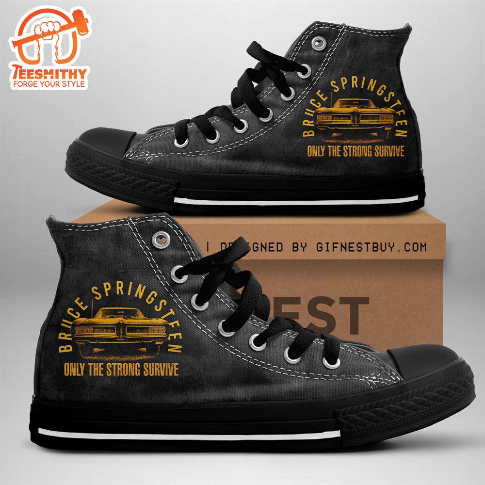 Bruce Springsteen E Street Band Shoes, Bruce Springsteen High Top Canvas Shoes