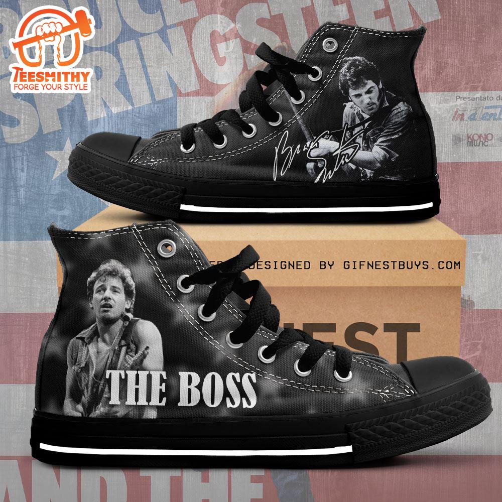 Bruce Springsteen The Boss, Bruce Springsteen High Top Canvas Shoes , Bruce Springsteen Fan