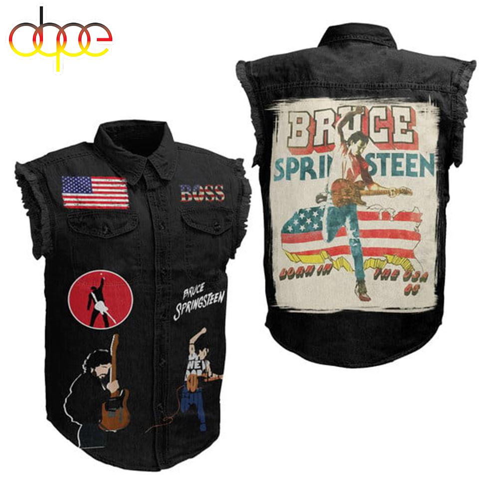 Bruce Springsteen Tour Music Sleeveless Denim Shirt