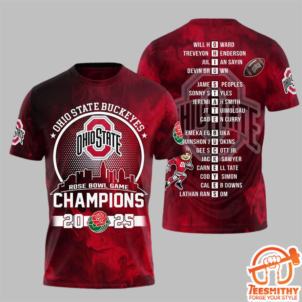 Buckeyes Football Rose Bowl Game Champions 2025 Shirt