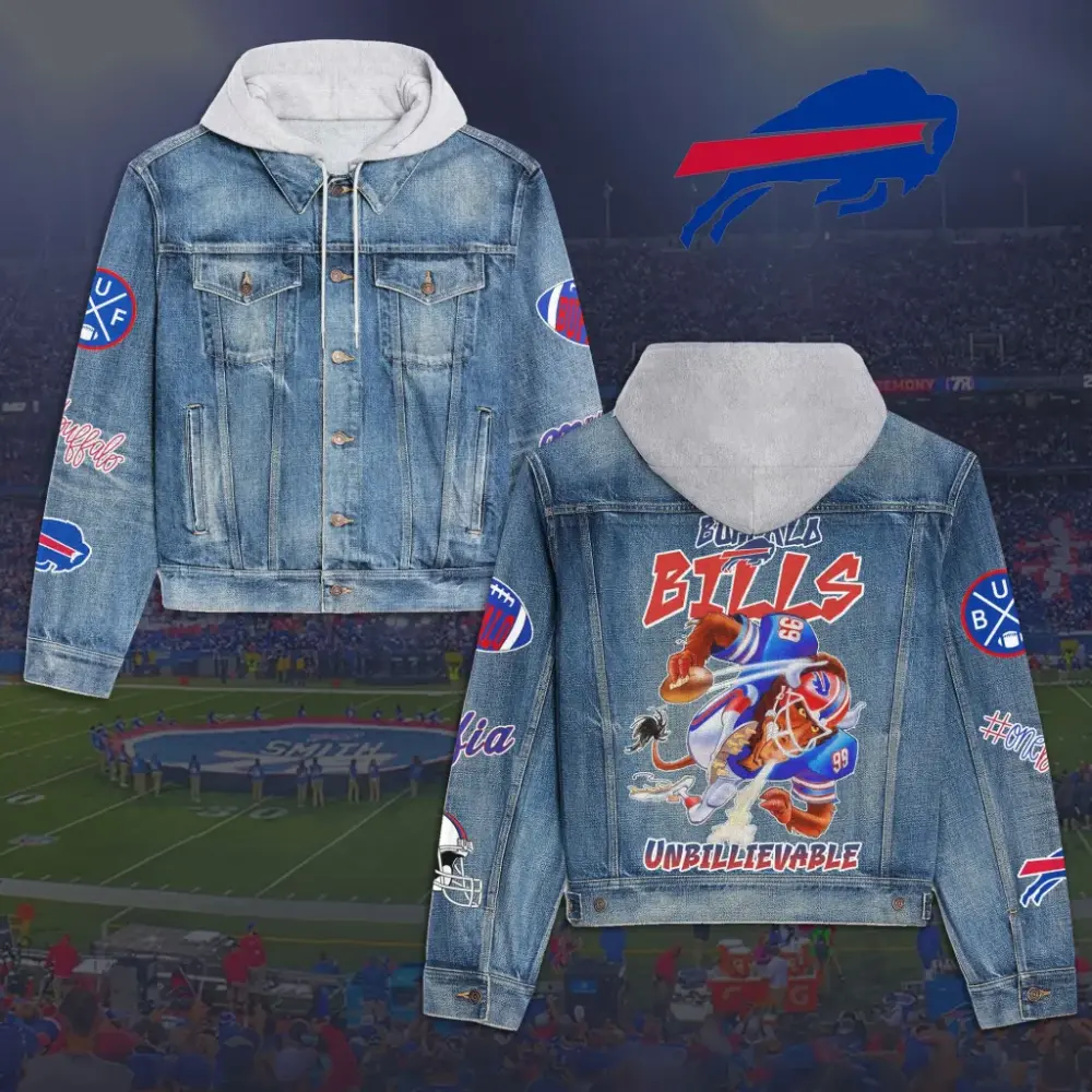 Buffalo Bills Premium Hooded Denim Jacket V1