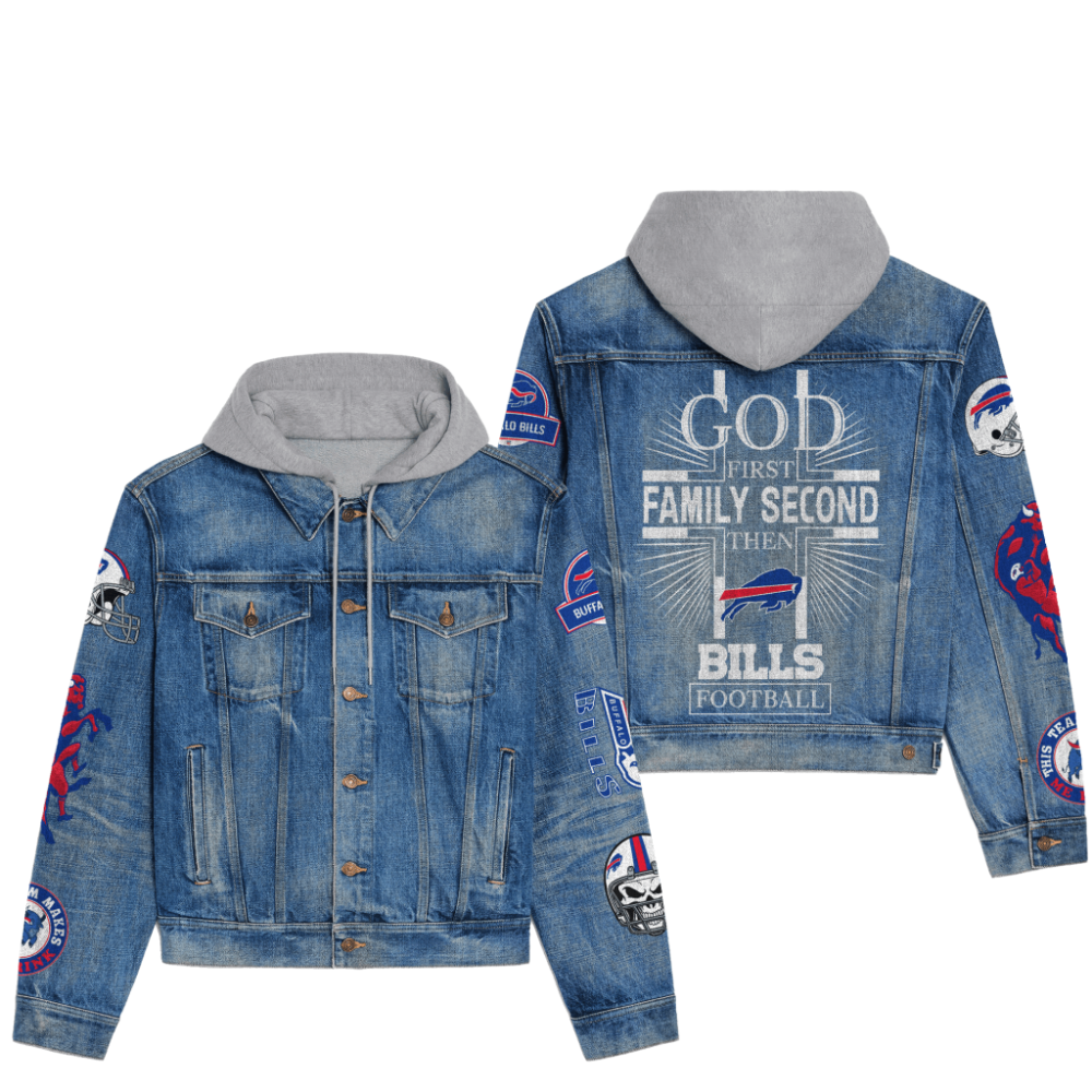 Buffalo Bills Premium Hooded Denim Jacket