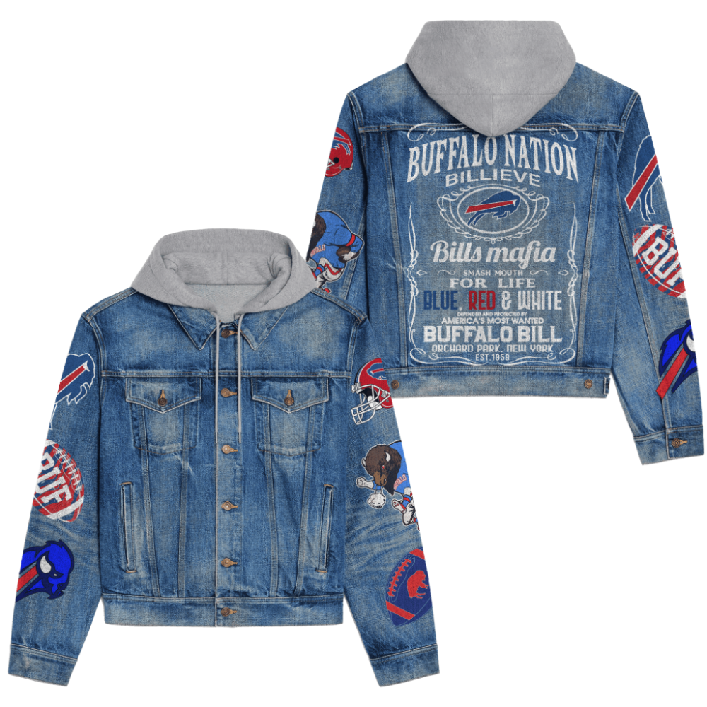 Buffalo Bills Premium Hooded Denim Jacket V2