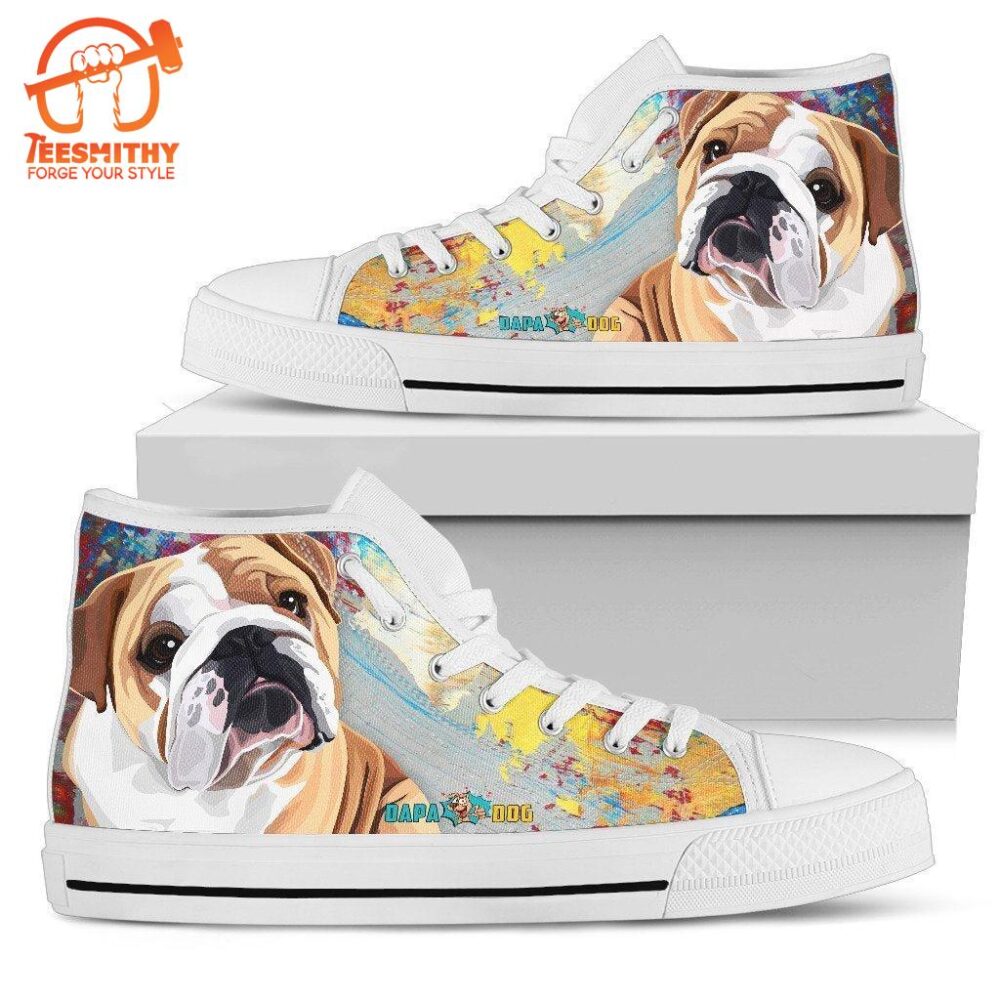 Bulldog High Top Shoes Funny For Bulldog Lover