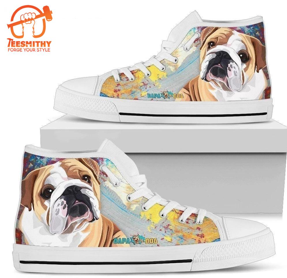 Bulldog Women’s High Top Shoes Funny Gift Dog Lover