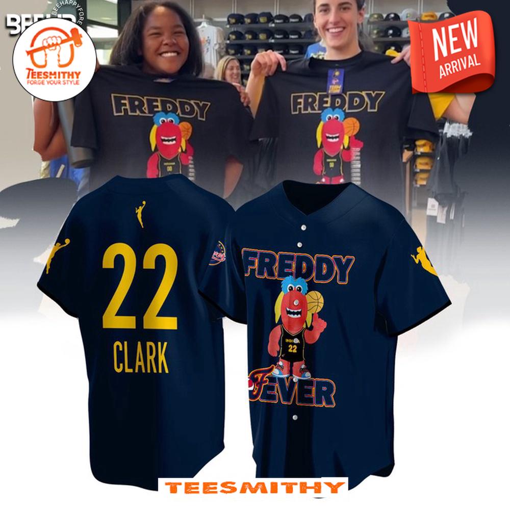 Caitlin Clark 22 Freddy Fever Navy Baseball Jersey