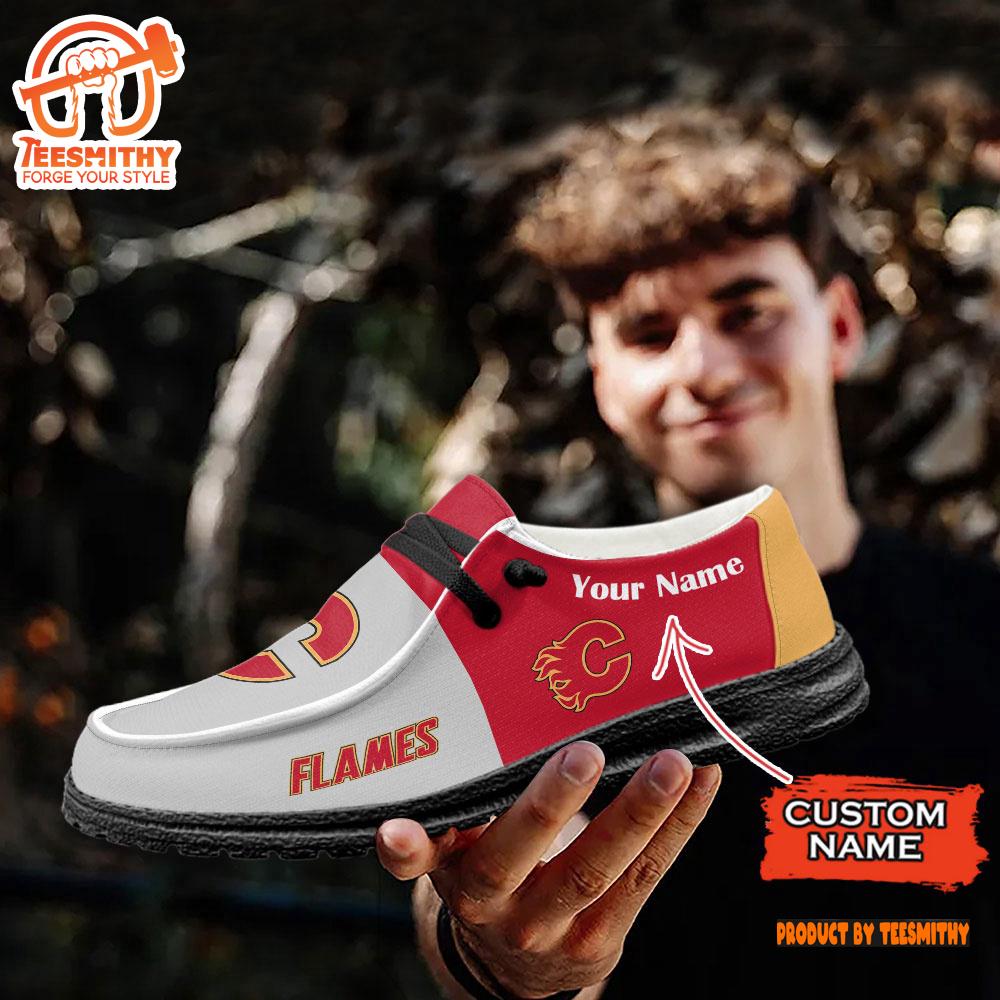 Calgary Flames NHL Hey Dude Shoes Custom Name Perfect Gift