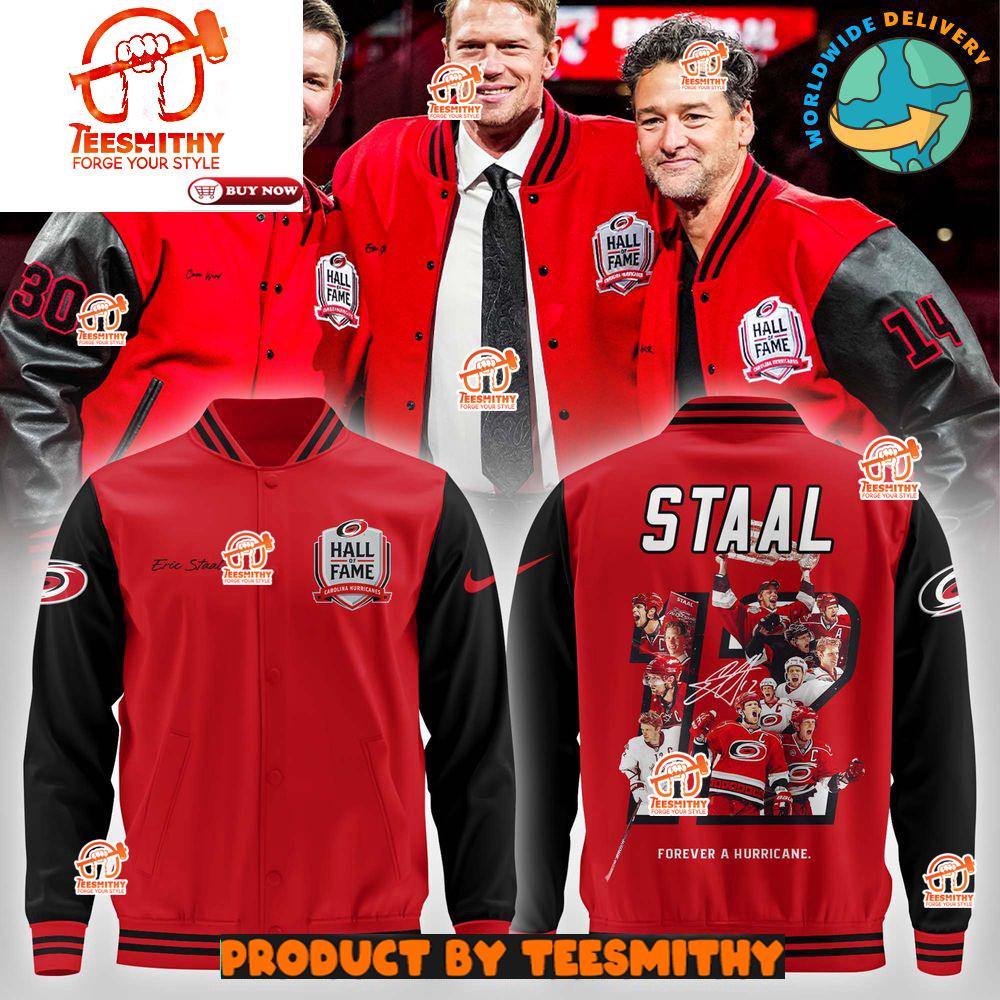 Carolina Hurricanes Eric Staal Hall of Fame Baseball Jacket