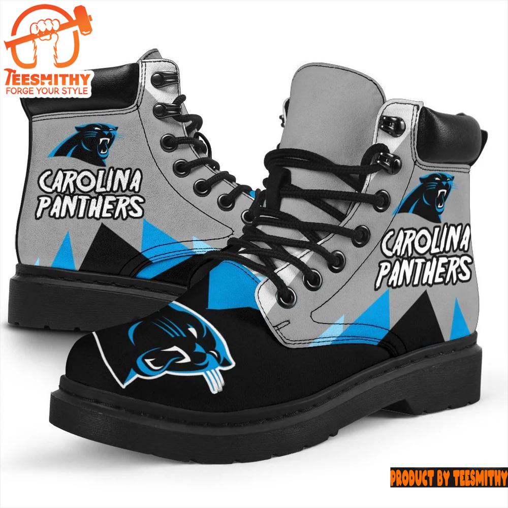 Carolina Panthers All Season Boots  Casual Shoes  Vegan Leather Custom Boot Shoes