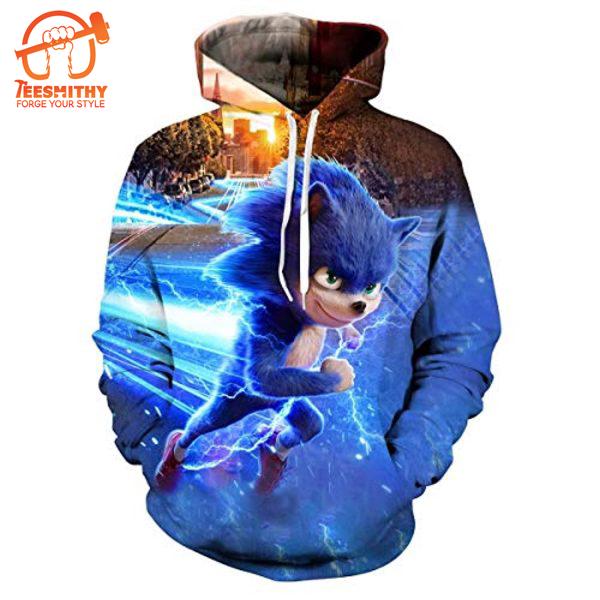 Cartoon Games Sonic – Running Sonic The Hedgehog All Over Print Hoodie