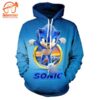 Cartoon Games Sonic – Sonic The Hedgehog Blue All Over Print Hoodie For Adult