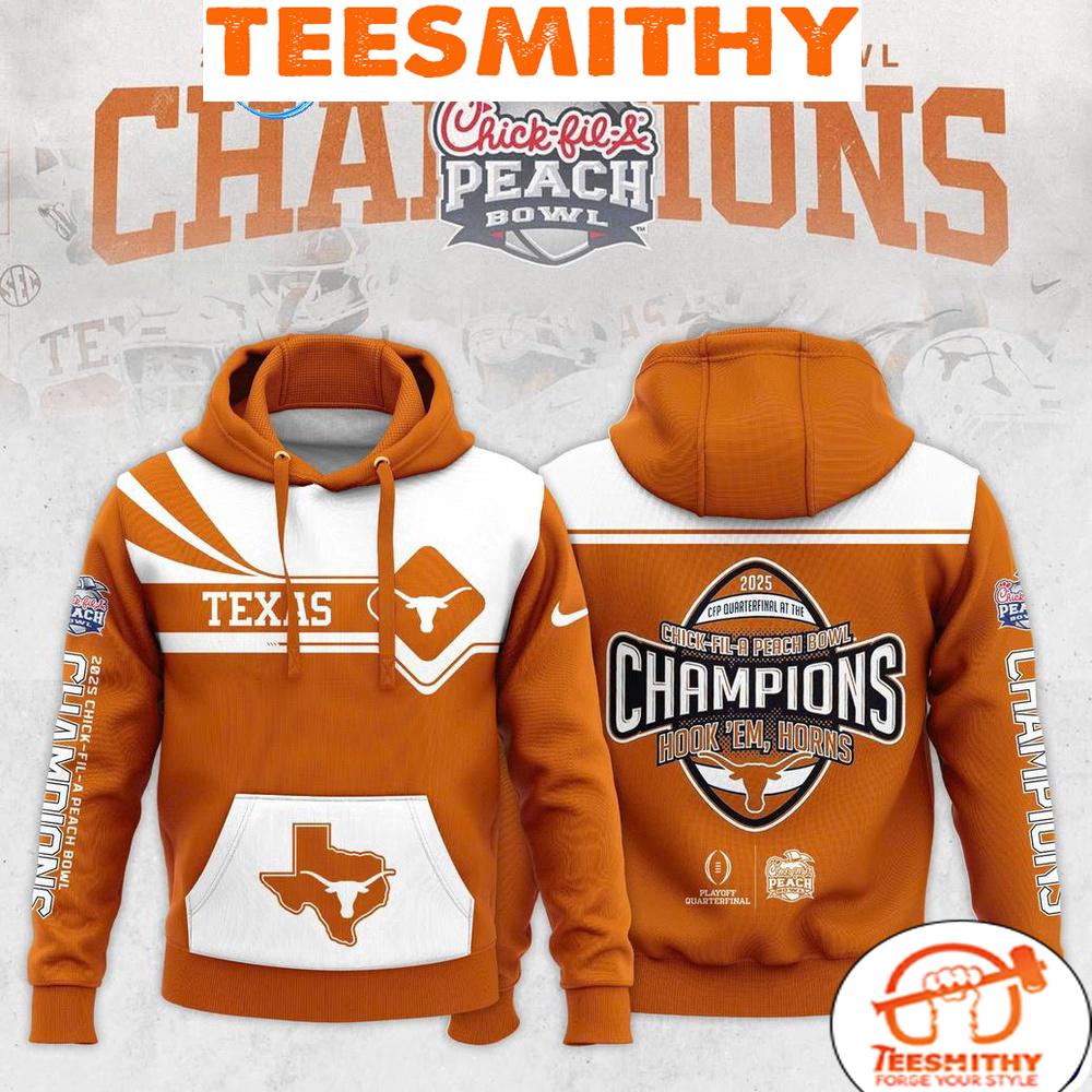 Chick-fil-A Peach Bowl Texas Longhorns Champions 2025 Limited Edition Hoodie