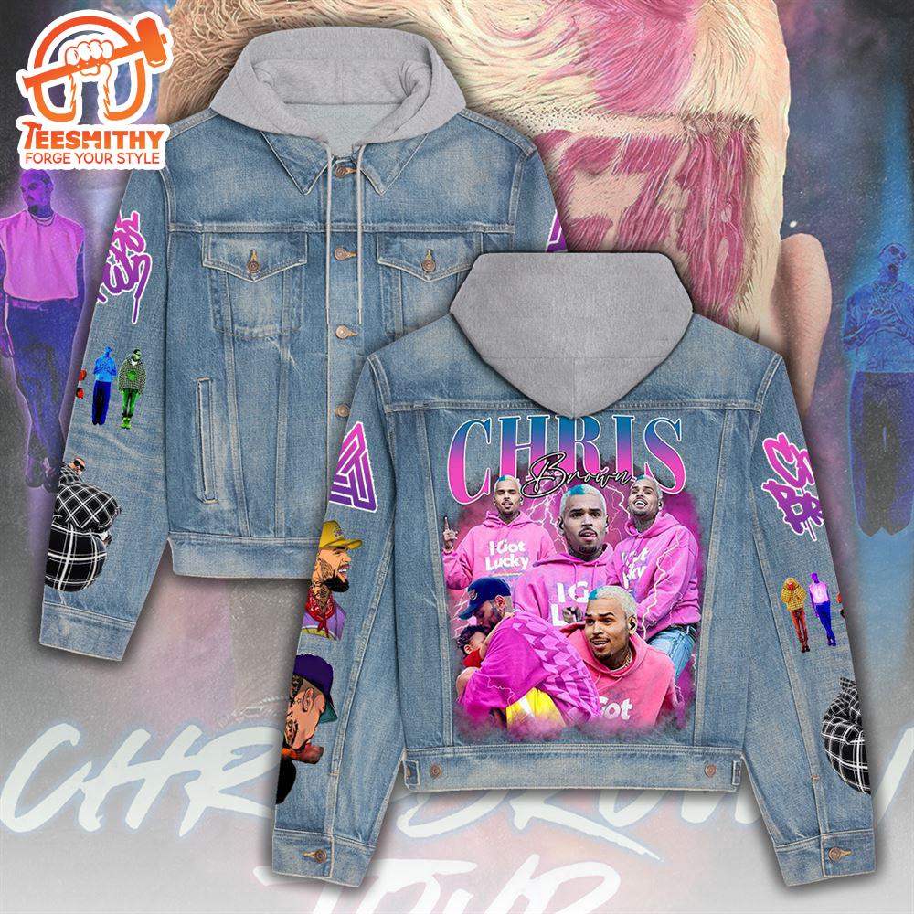 Chris Brown Women’s Gift Christmas Denim Hood Jacket For Fans