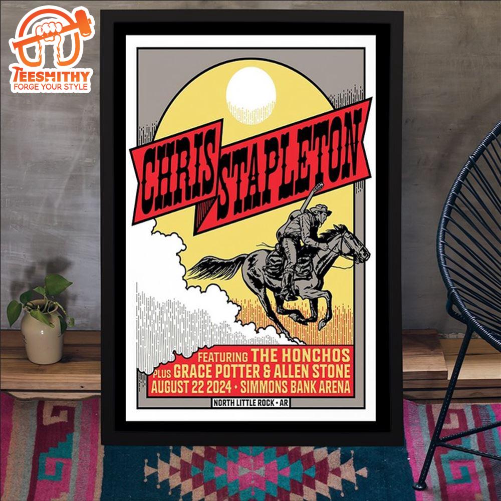 Chris Stapleton August 22 2024 Simmons Bank Arena In North Little Rock AR Poster Canvas