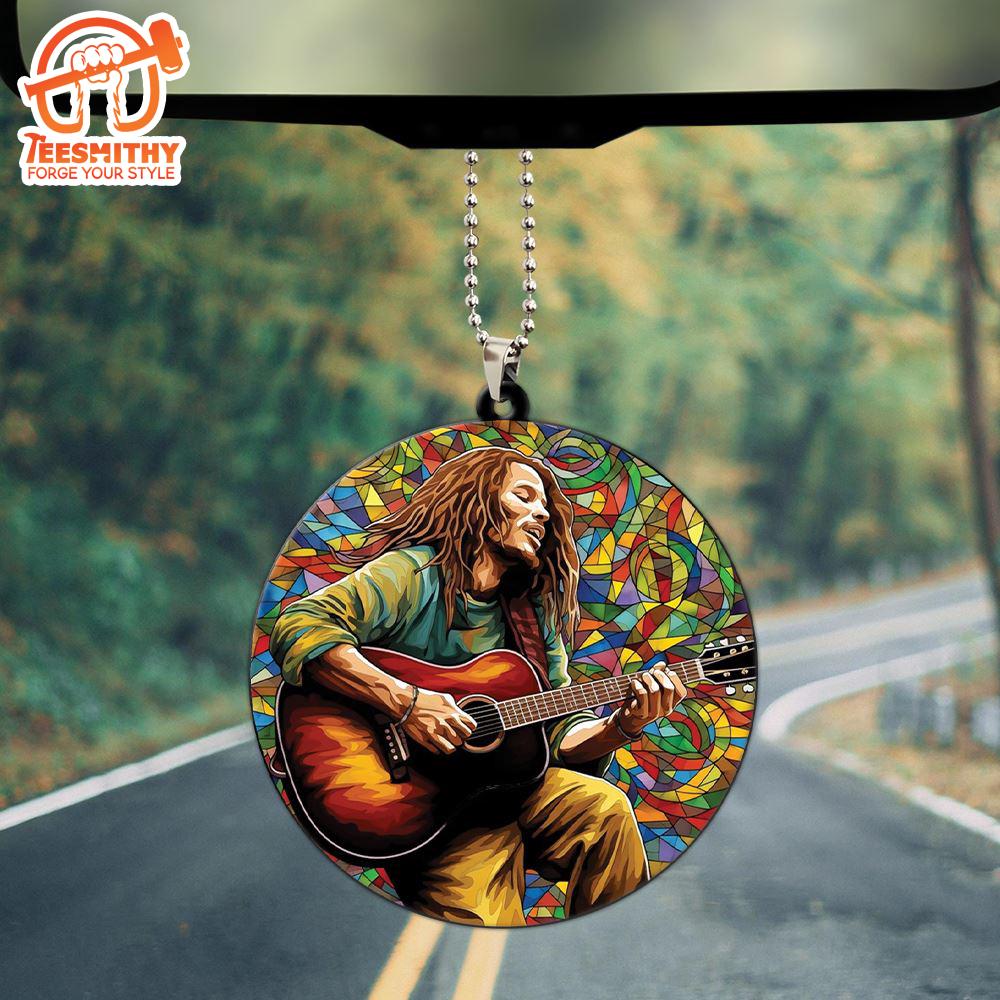 Christmas 2024 Bob Marley Custom Shape 2-sided Acrylic Car Ornament