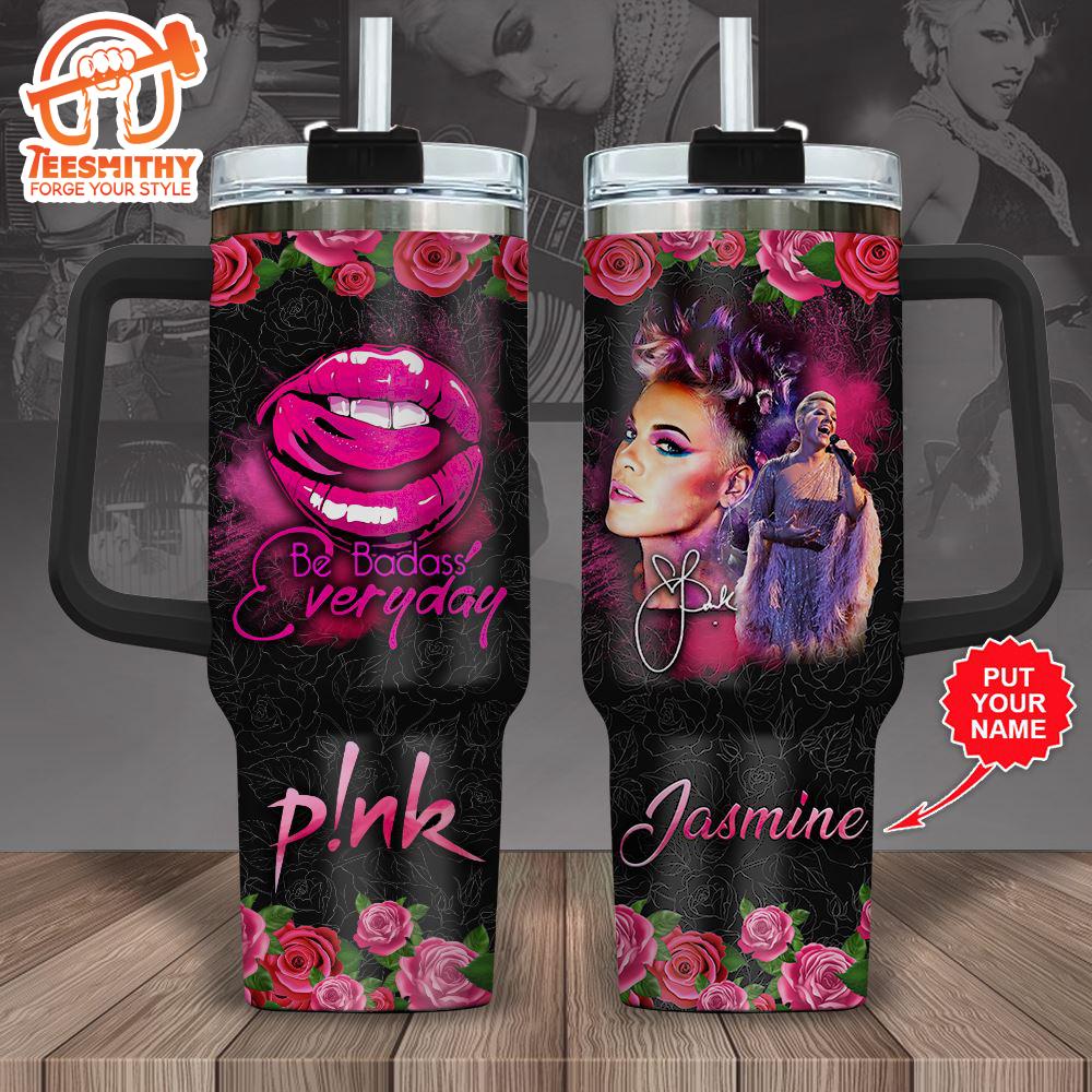 Christmas 2024 Custom Name P!nk 40oz Stanley Tumbler