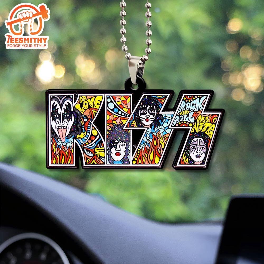 Christmas 2024 Kiss Band Custom Shape 2-sided Acrylic Car Ornament