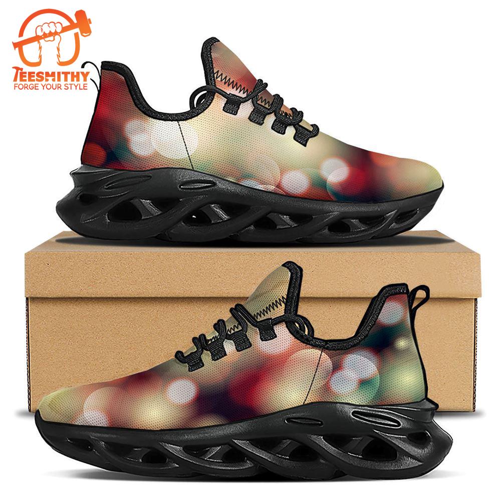 Christmas Defocused Lights Print Black Max Soul Shoes   Gift Christmas