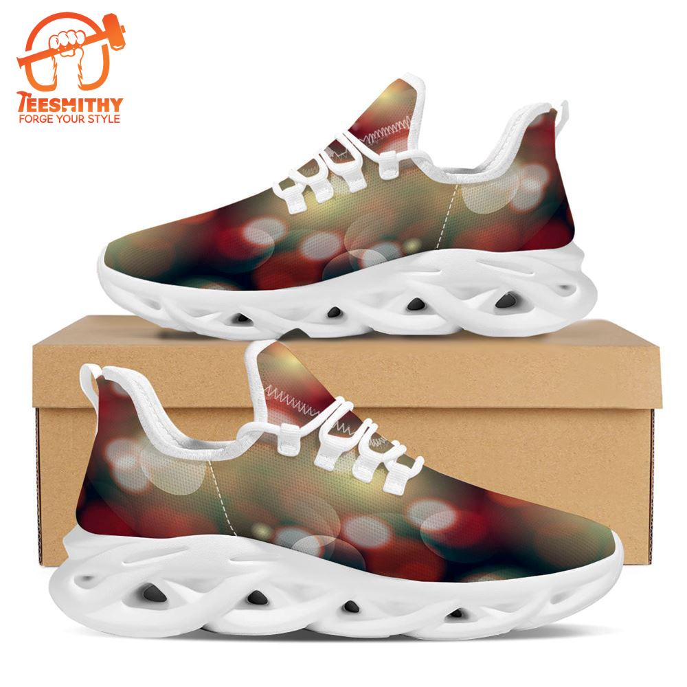 Christmas Defocused Lights Print White Max Soul Shoes   Gift Christmas