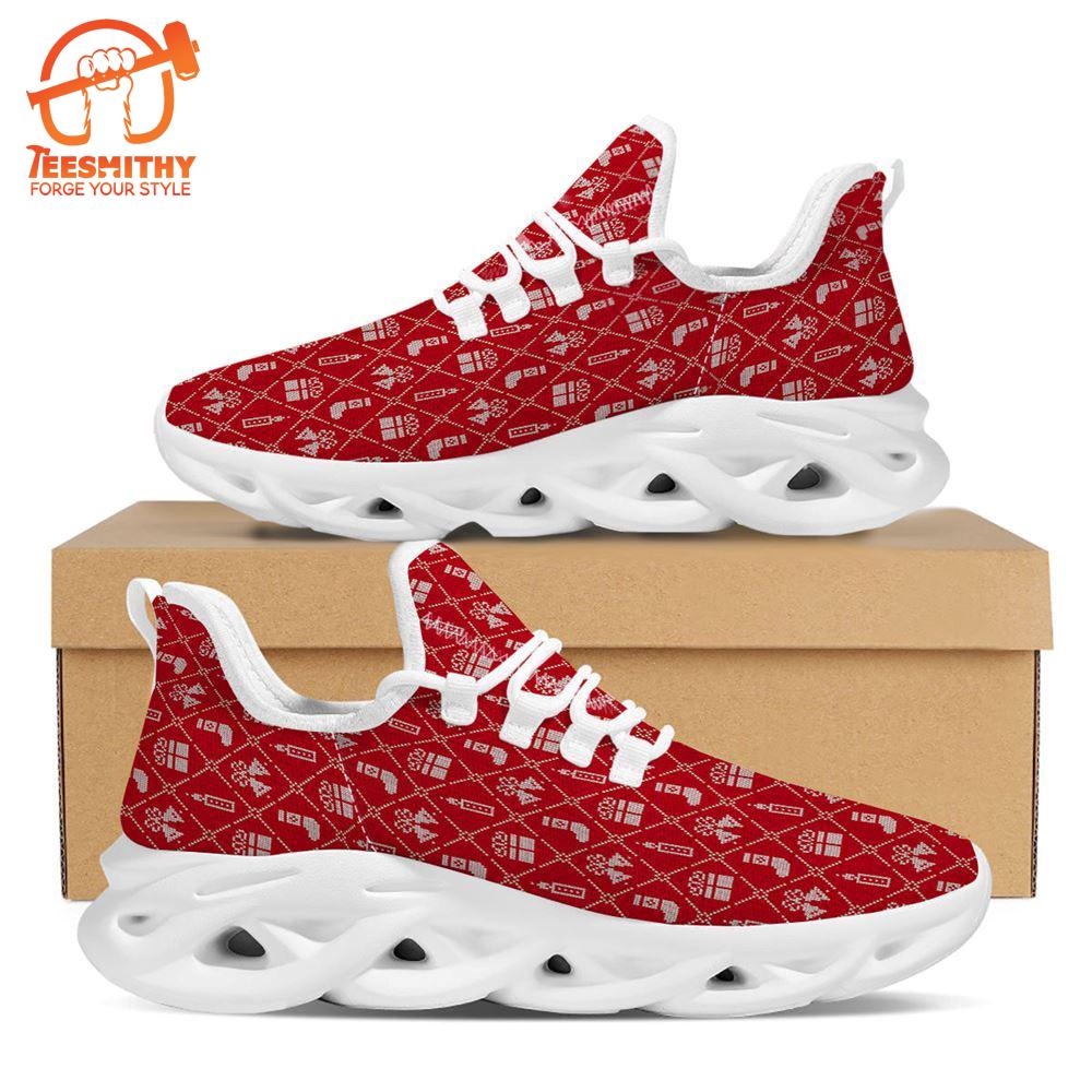 Christmas Gift Knitted Print Pattern White Max Soul Shoes   Gift Christmas