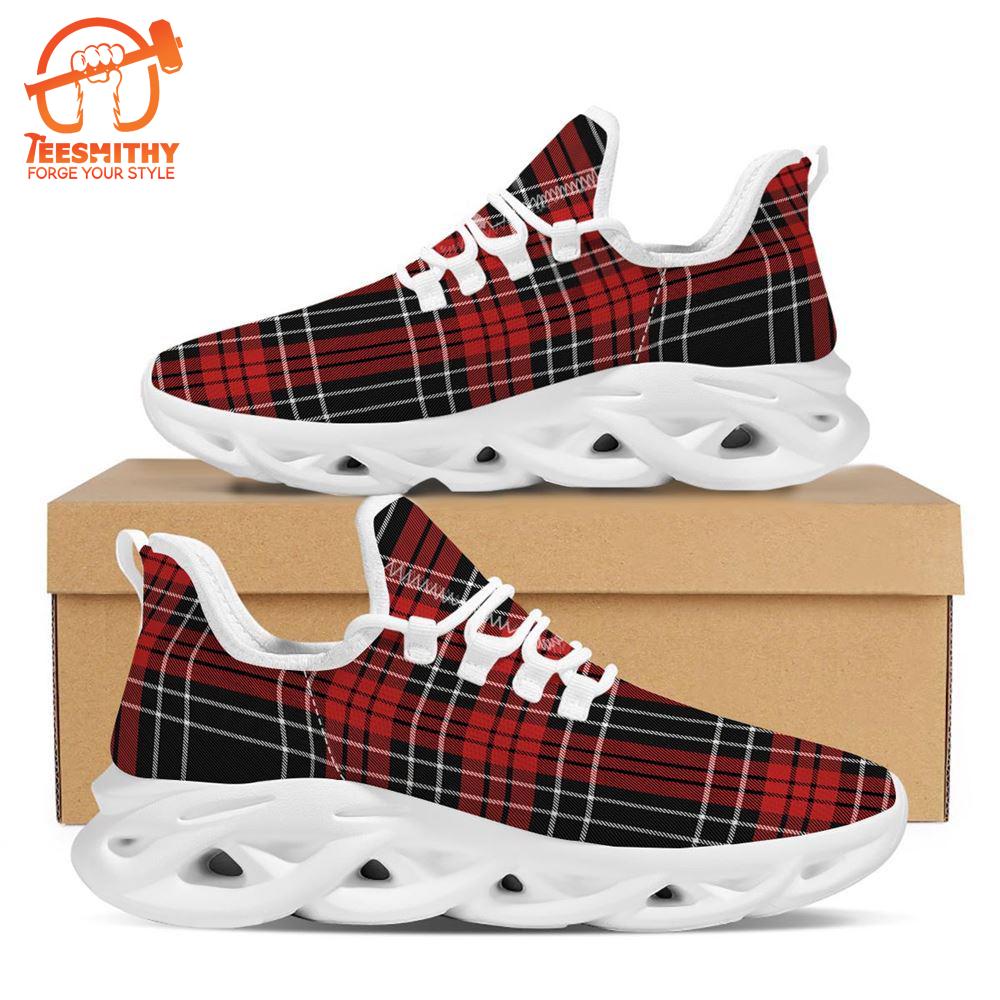 Christmas Red Plaid Scottish White Max Soul Shoes   Gift Christmas