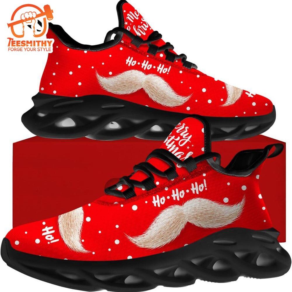 Christmas Running Shoes, Merry Christmas Santa Claus Mustache Max Soul Shoes   Gift Christmas