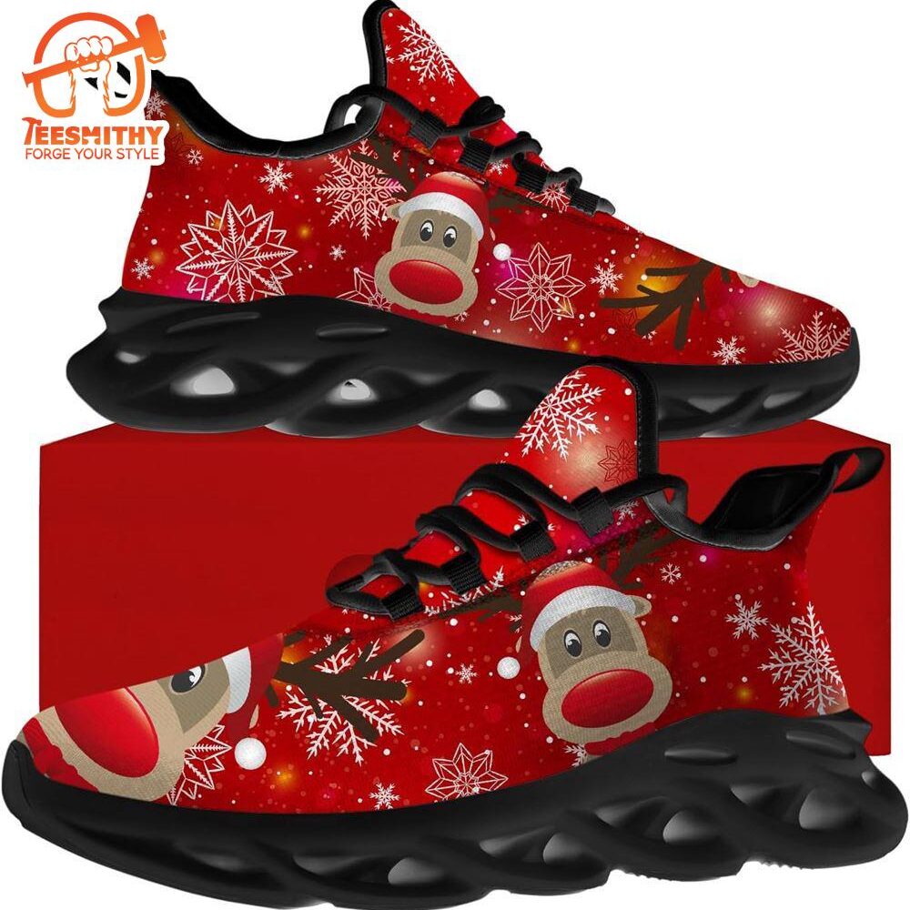 Christmas Running Shoes, Red Nosed Reindeer Christmas Max Soul Shoes   Gift Christmas