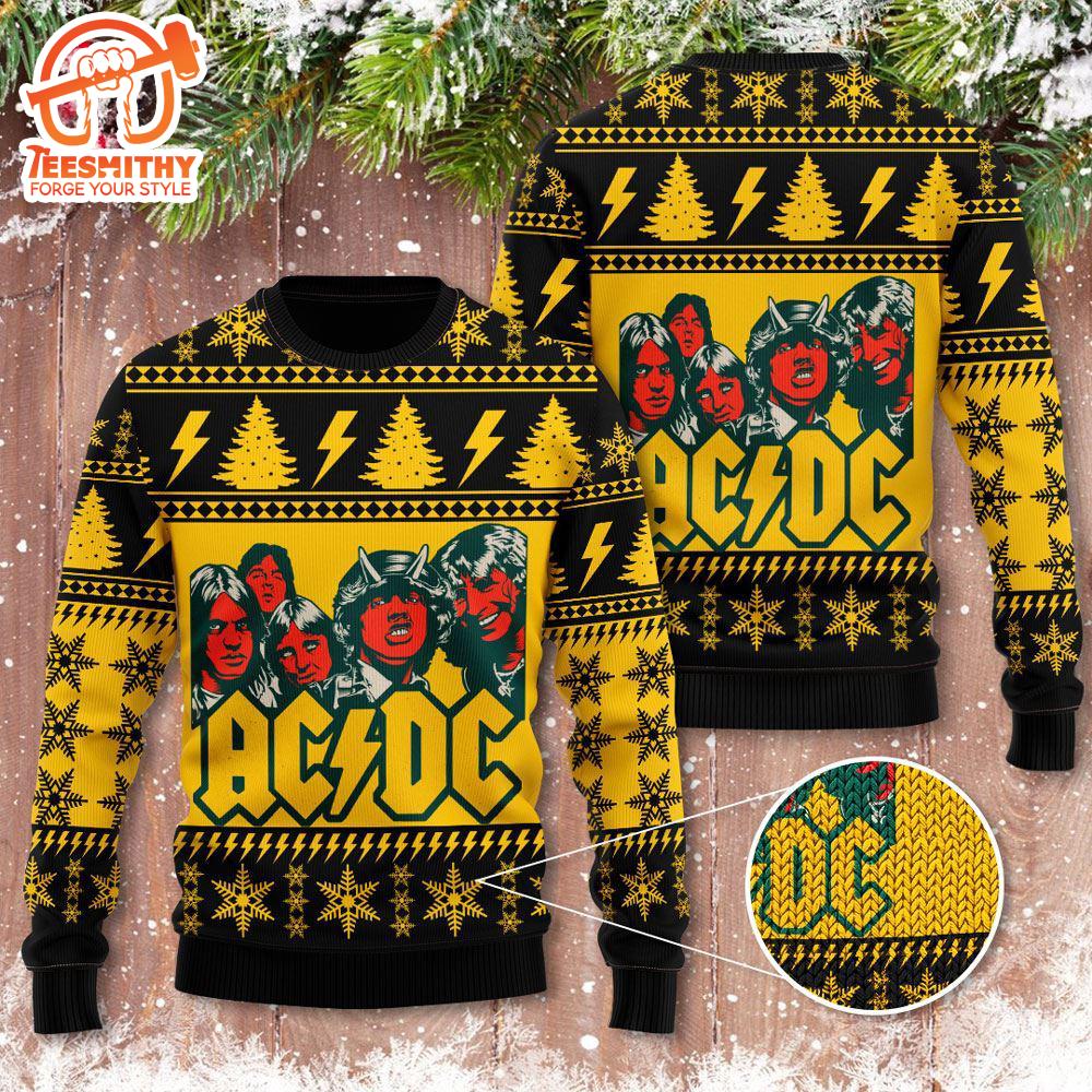 Christmas Sweater Trends ACDC 3D Ugly Sweater