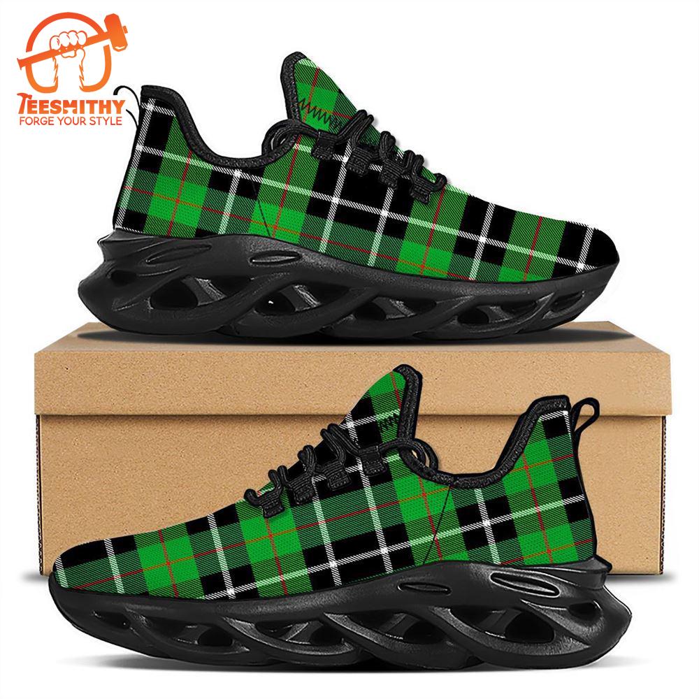 Christmas Tartan Green Plaid Scottish Black Max Soul Shoes   Gift Christmas